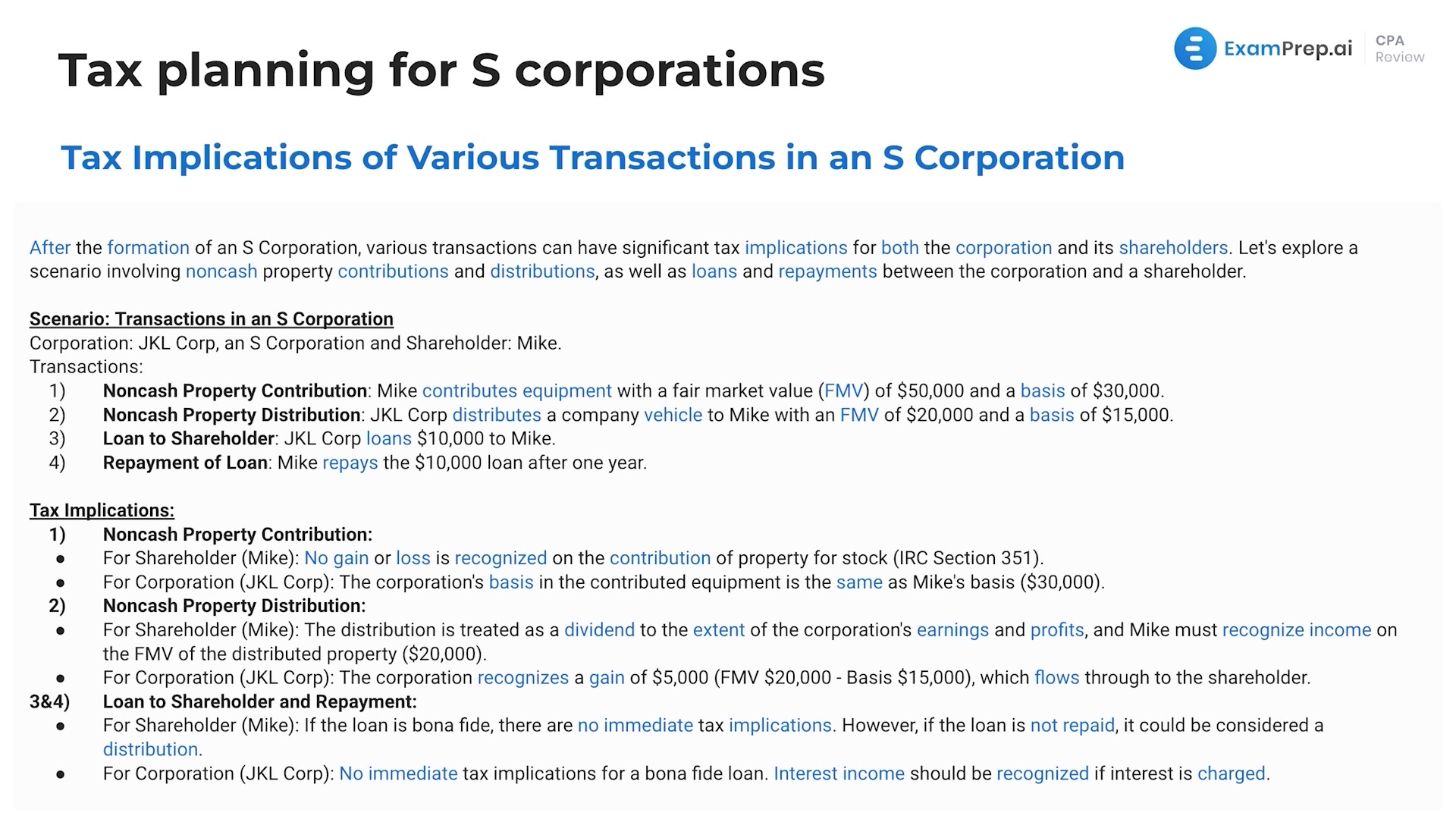 Tax Implications of Various S Corporation Transactions lesson thumbnail