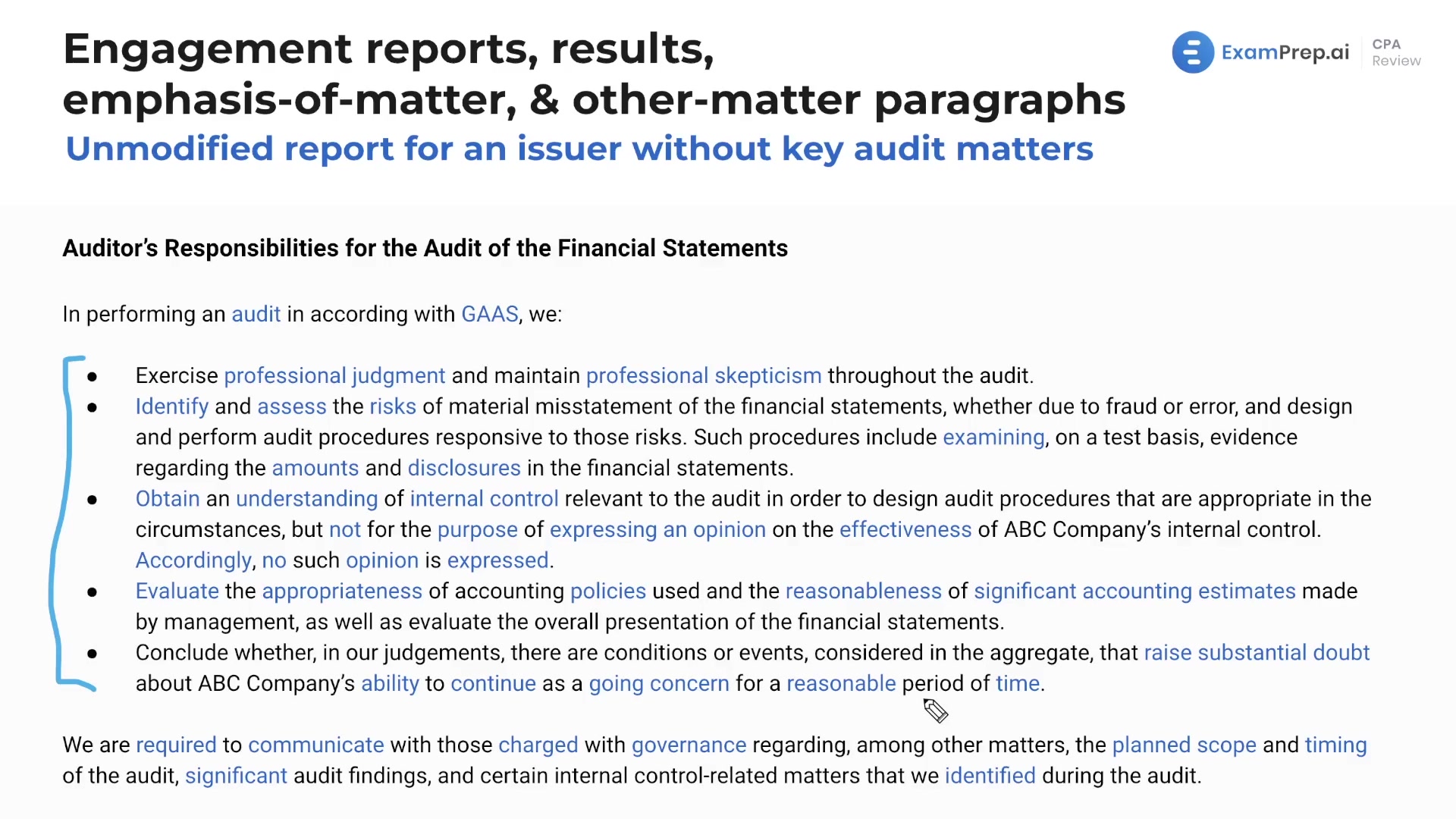Example of an Unmodified Auditor's Report lesson thumbnail