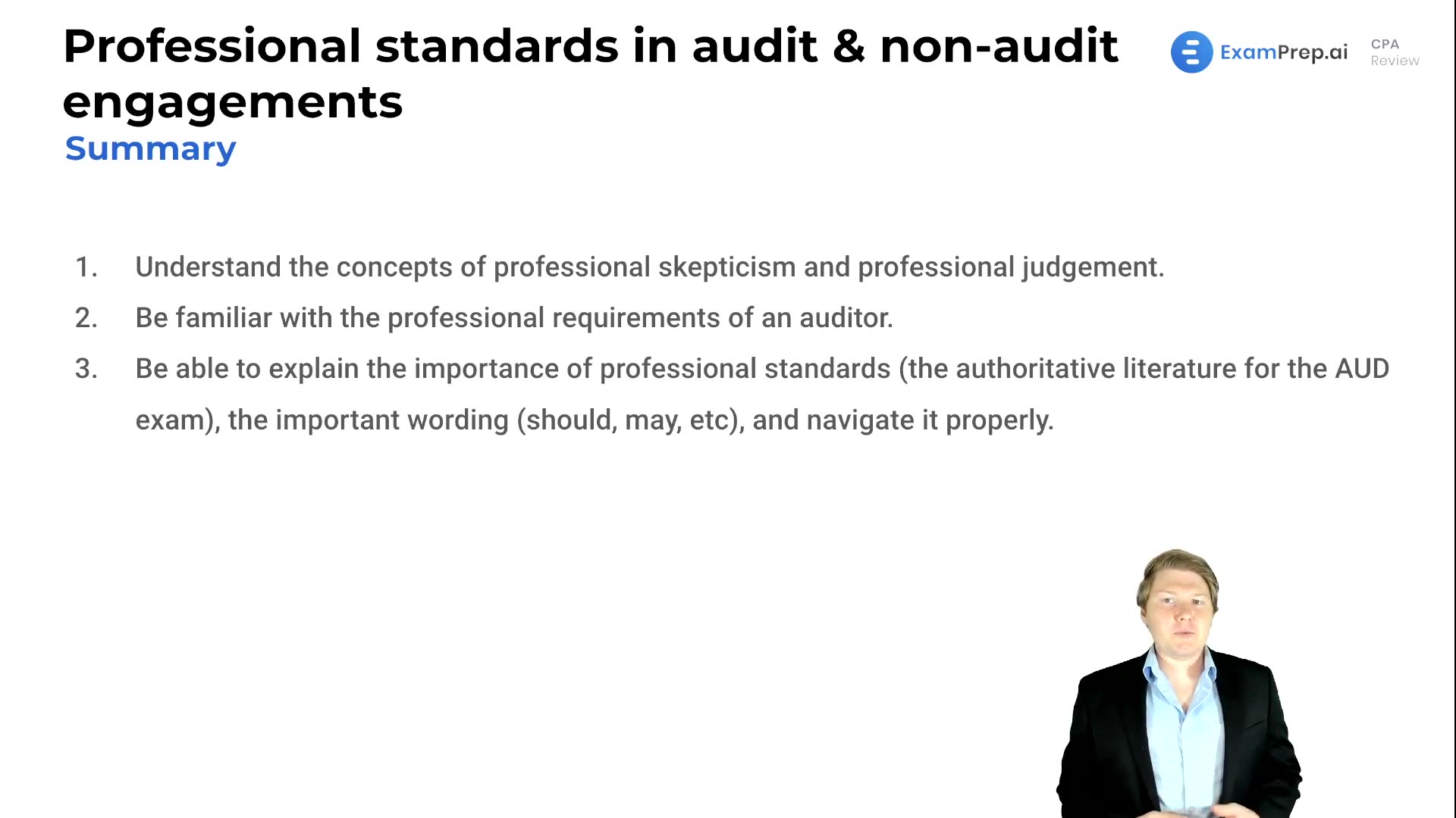 Professional Standards in Audit & Non-audit Engagements Summary lesson thumbnail