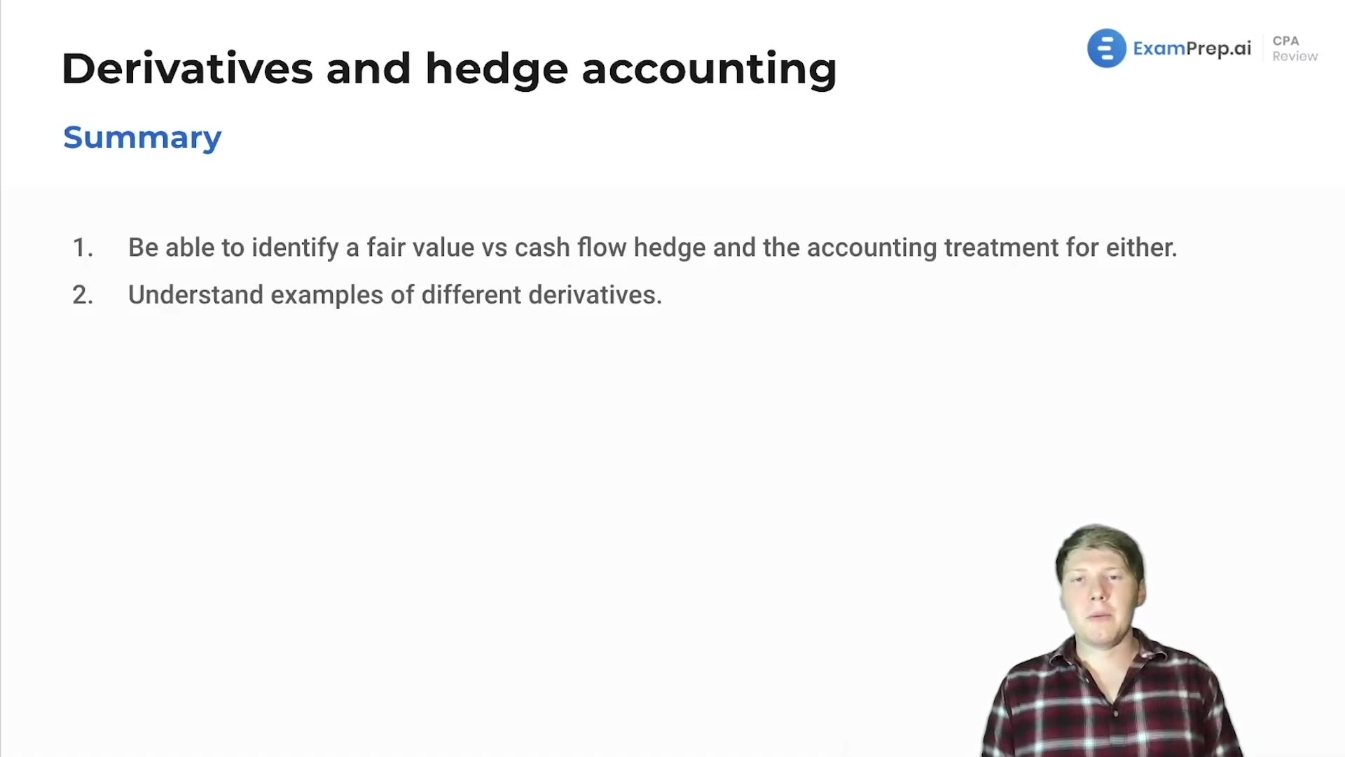 Derivatives and Hedge Accounting Summary lesson thumbnail