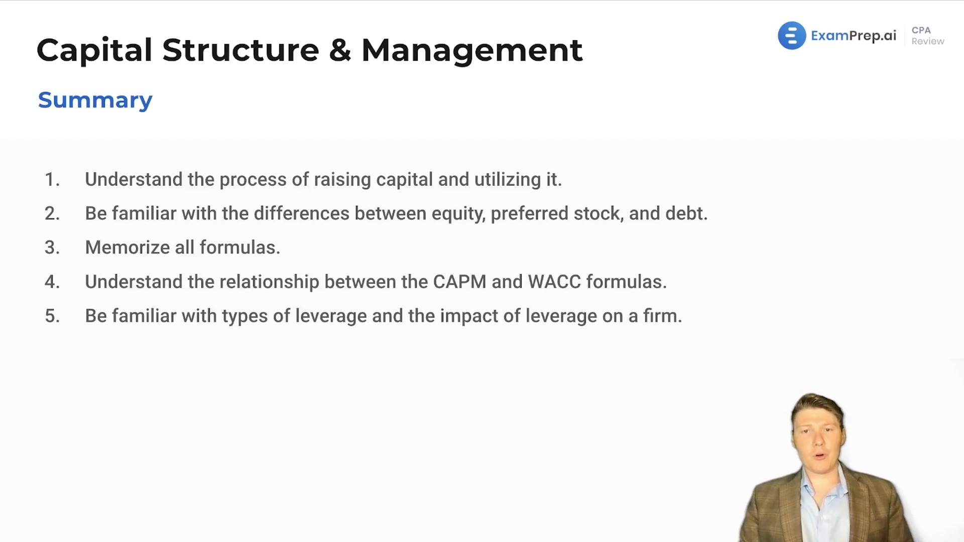 Capital Structure and Management Summary lesson thumbnail