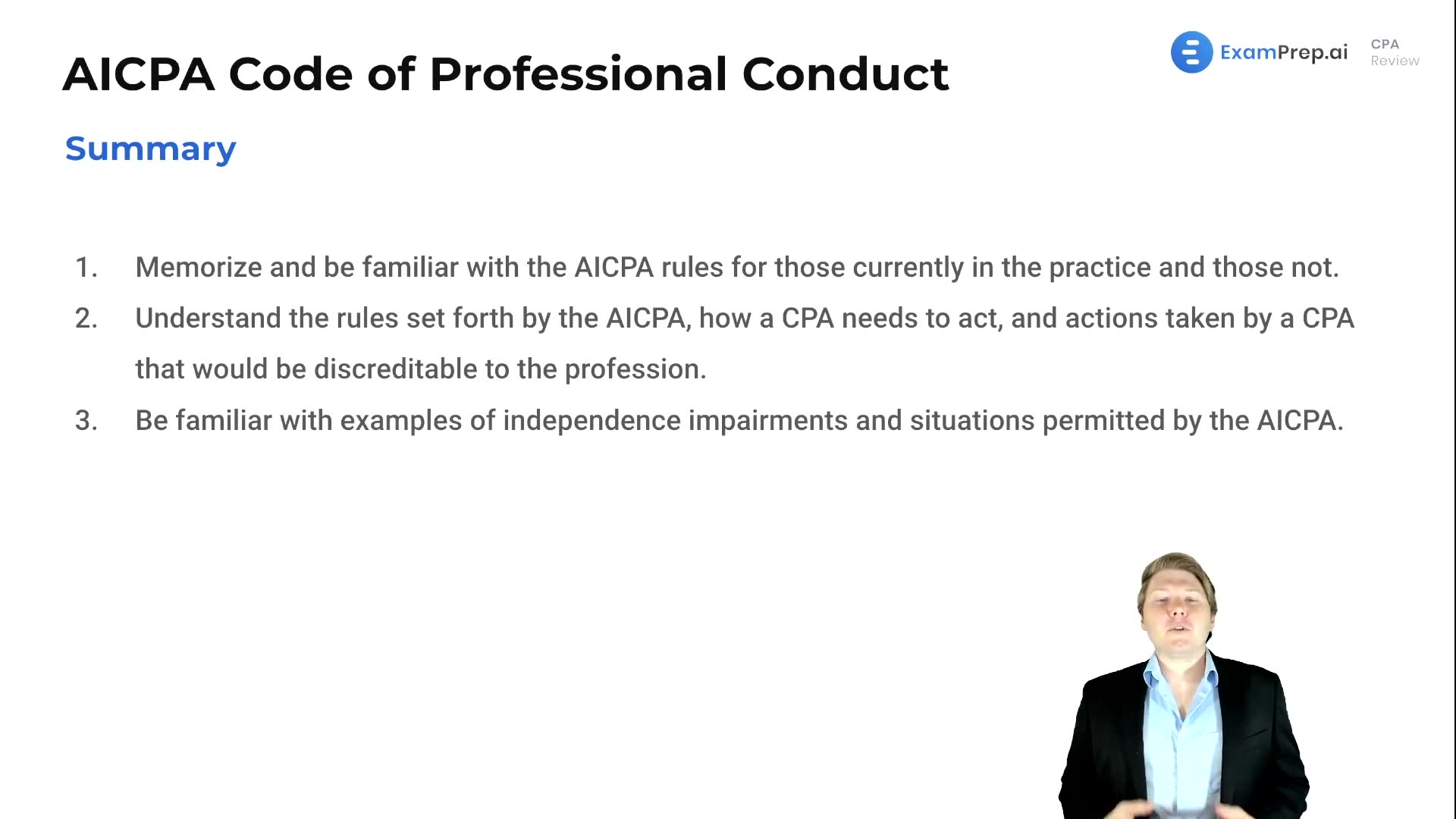 AICPA Code of Professional Conduct Summary lesson thumbnail