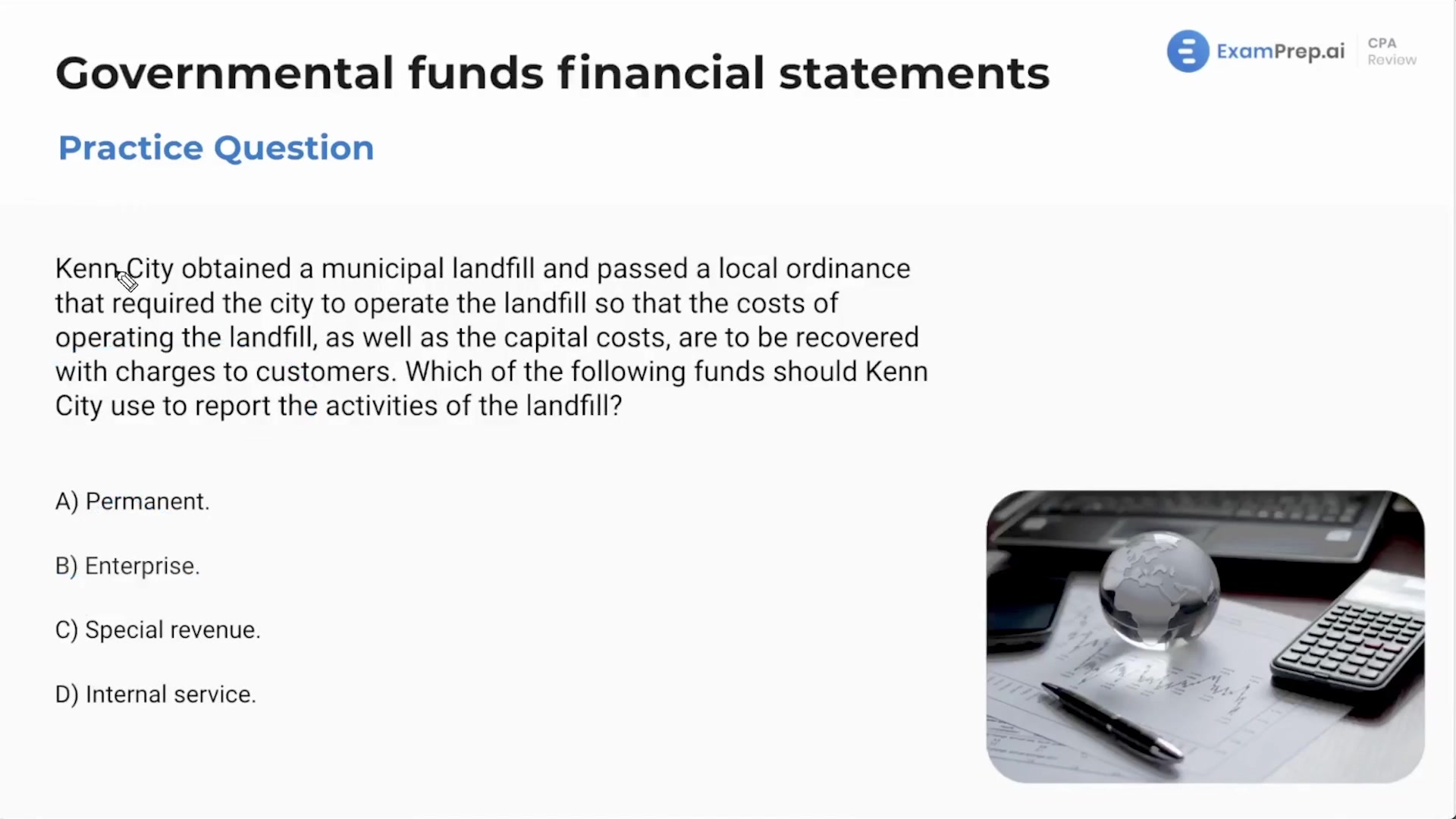 Governmental funds financial statements - Practice Questions lesson thumbnail