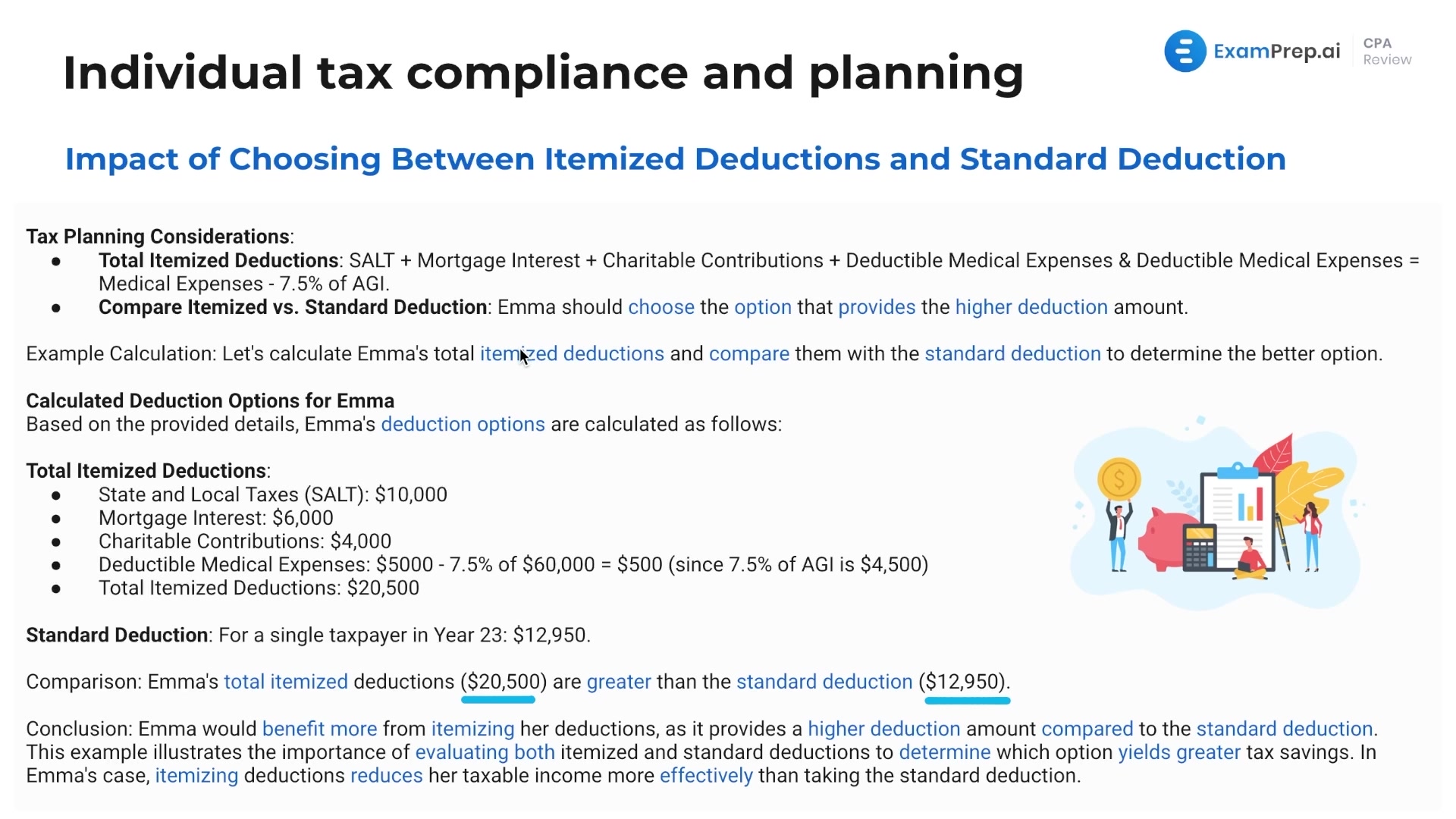 Choosing Between Itemized and Standard Deduction lesson thumbnail