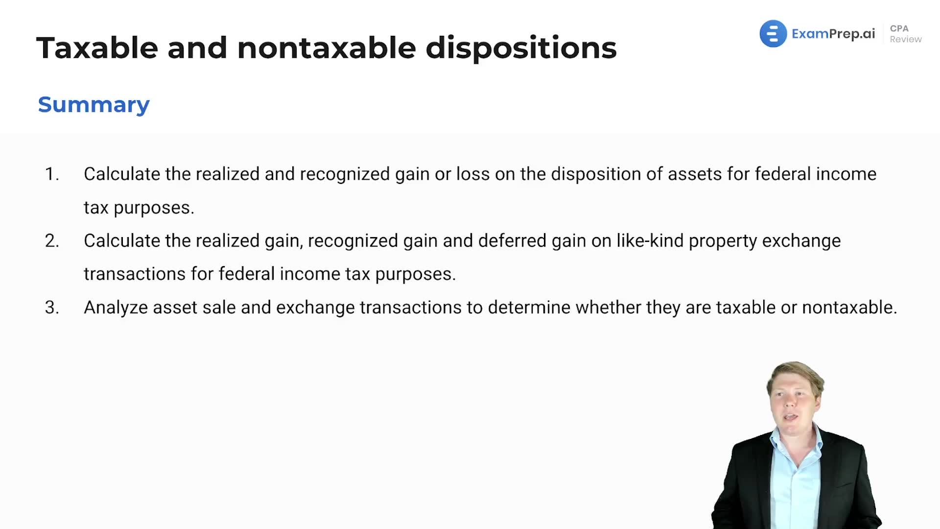 Taxable and Nontaxable Dispositions Summary lesson thumbnail