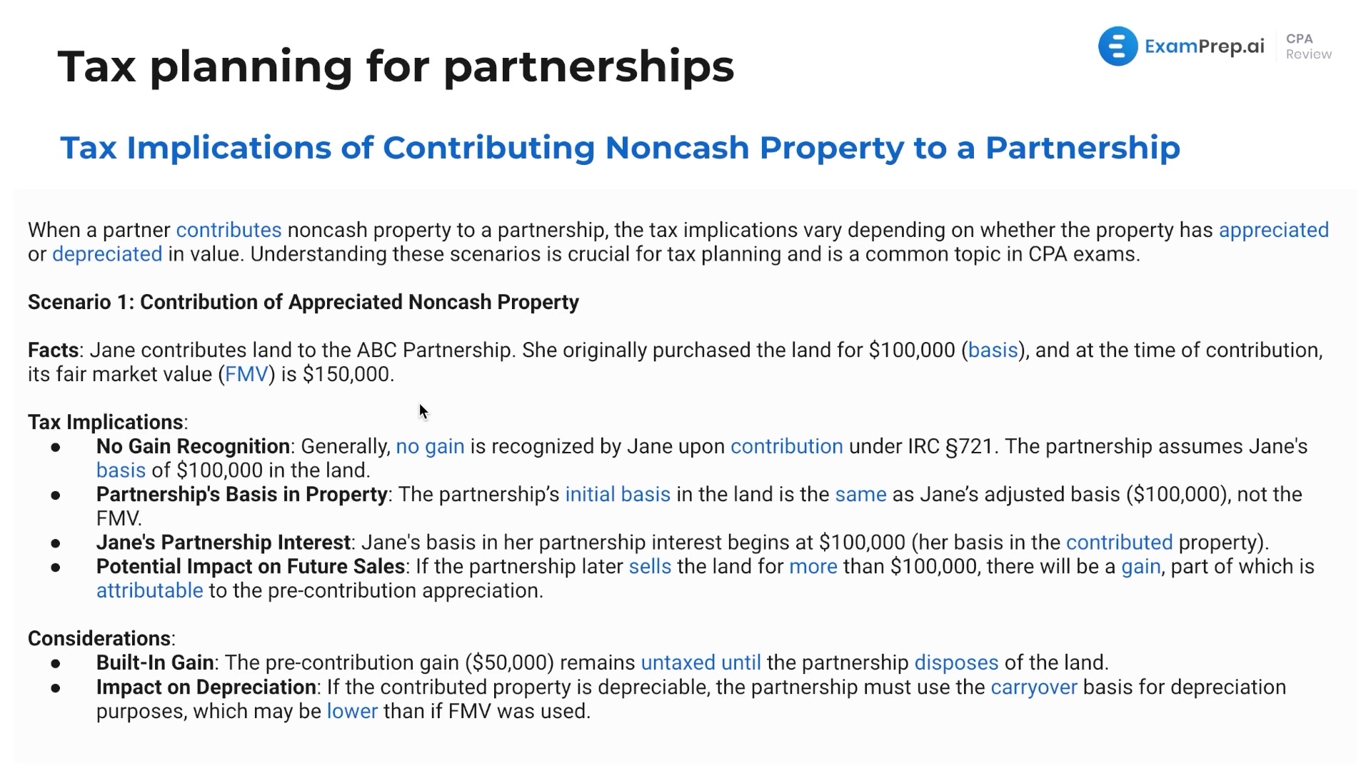 Contributing Non-Cash Property to a Partnership lesson thumbnail