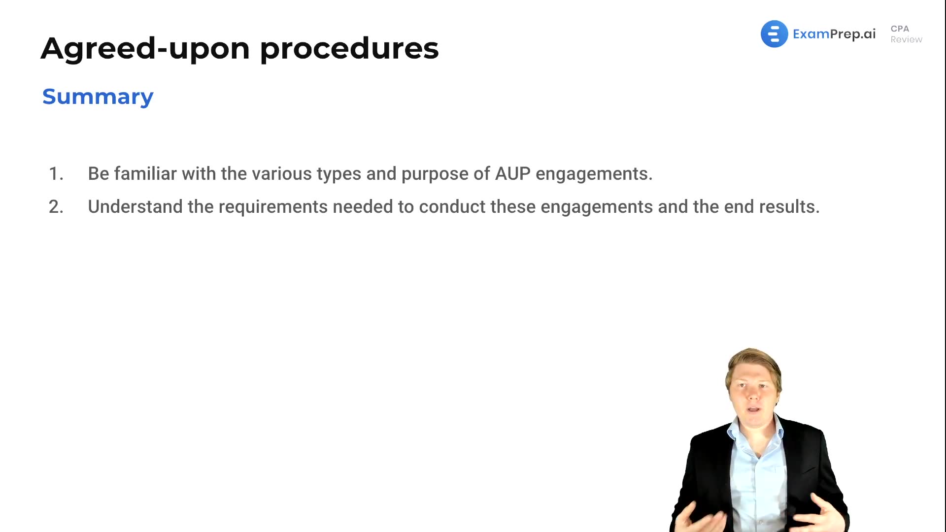 Agreed-upon Procedures Summary lesson thumbnail