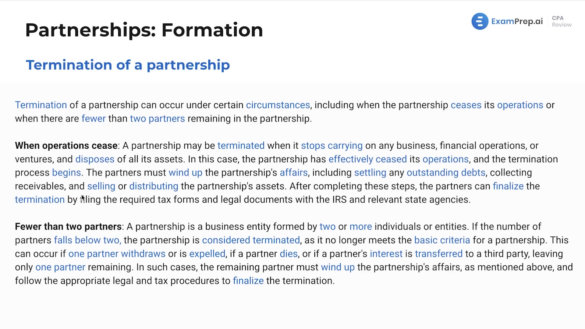 Termination of a Partnership lesson thumbnail