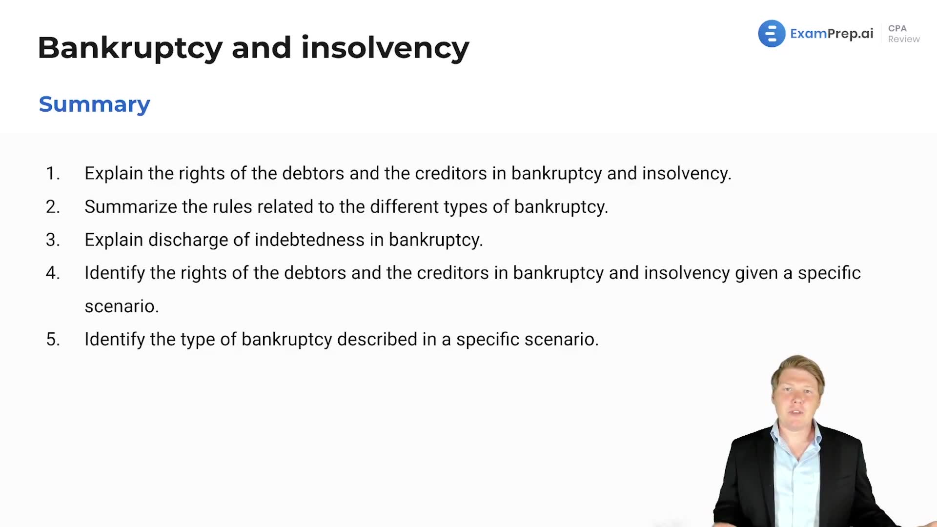 Bankruptcy and Insolvency Summary lesson thumbnail