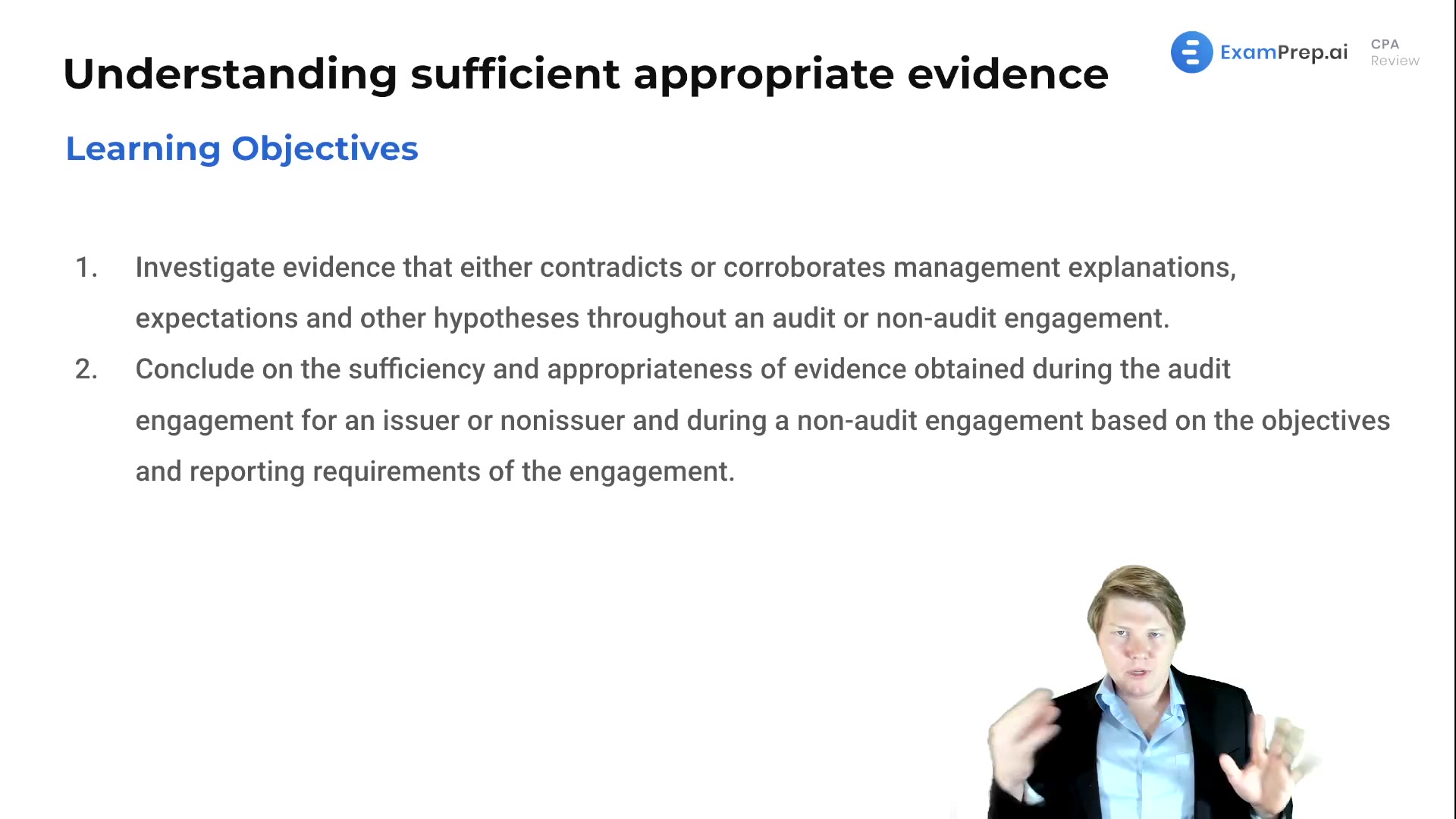 Understanding Sufficient Appropriate Evidence Objectives lesson thumbnail