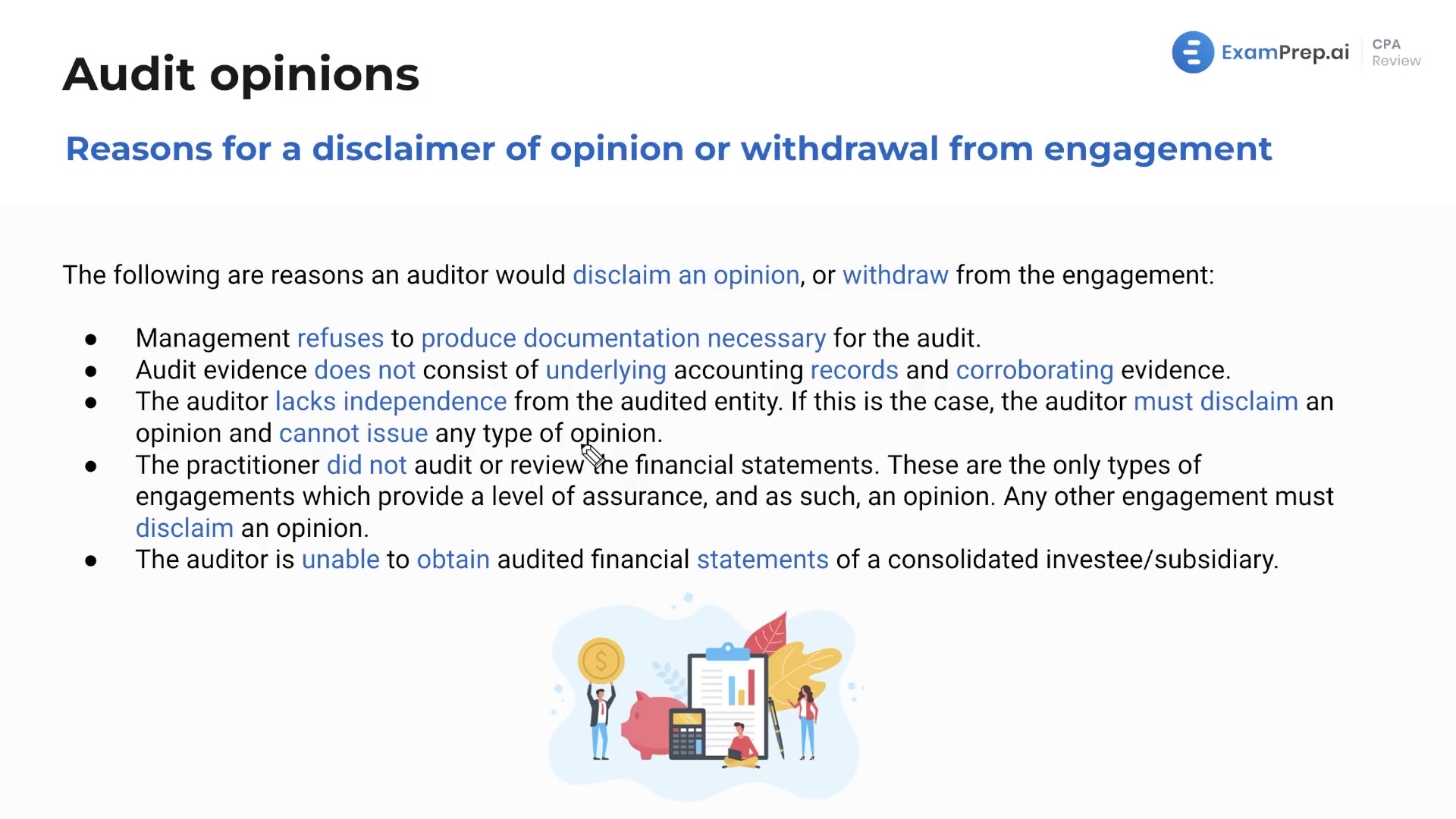 Reasons for a Disclaimer of Opinion or Withdrawal from Engagement lesson thumbnail
