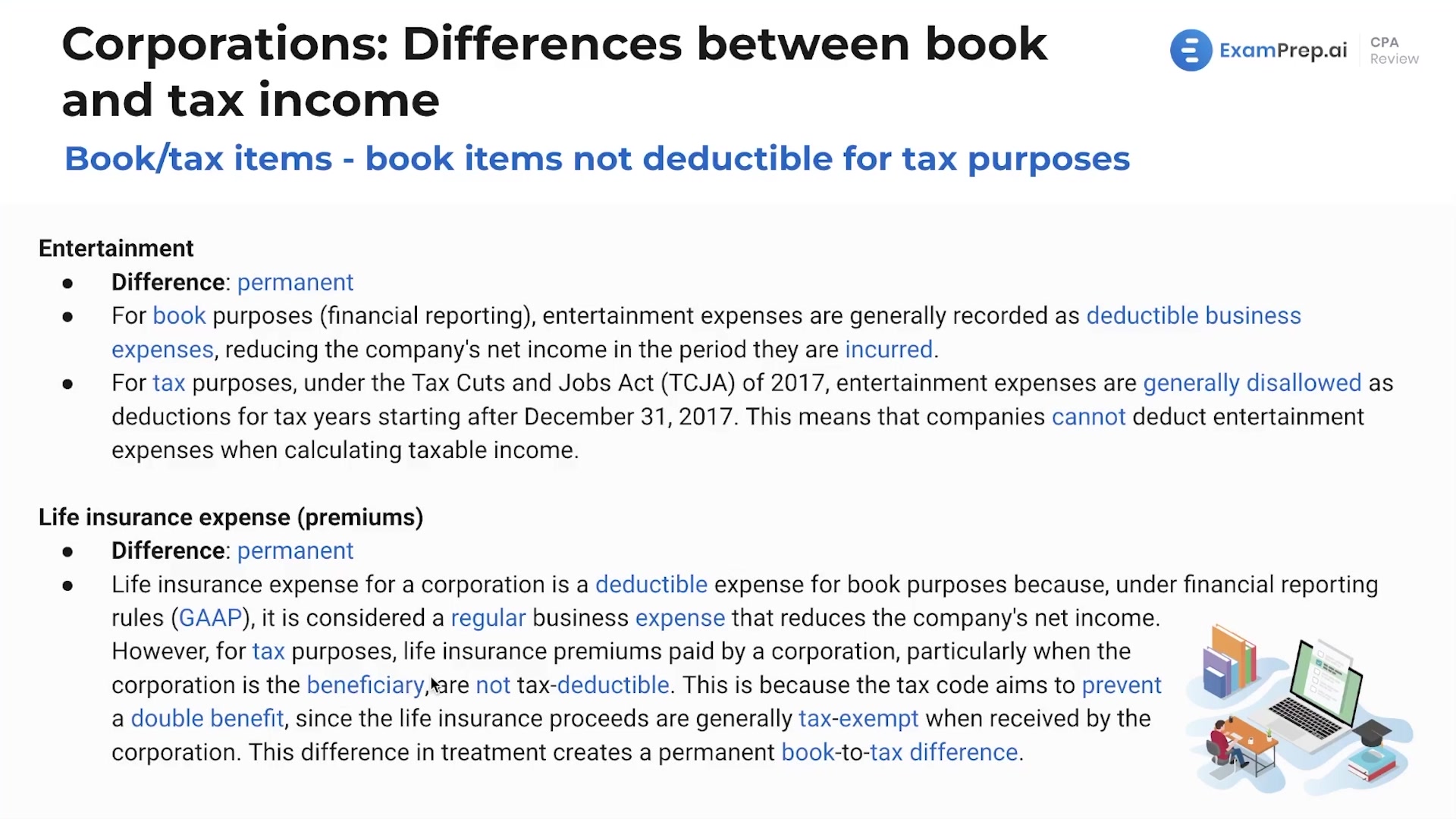 Book Items Not Deductible for Tax Purposes lesson thumbnail