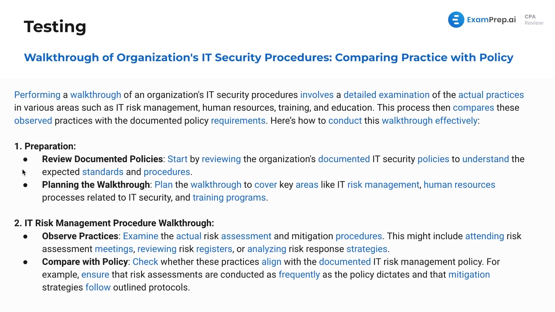 Walkthrough of an Organization's IT Security Procedures lesson thumbnail