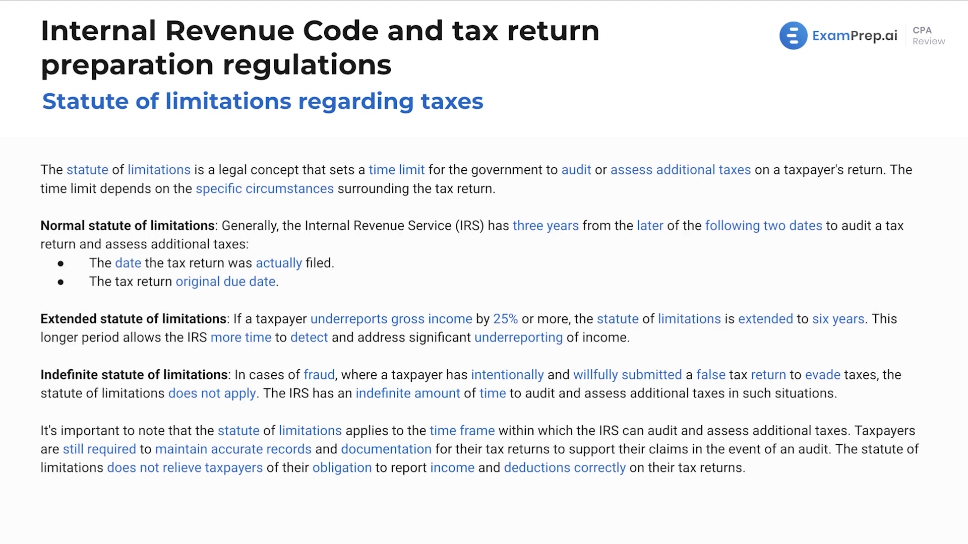 Statute of Limitations Regarding Taxes lesson thumbnail