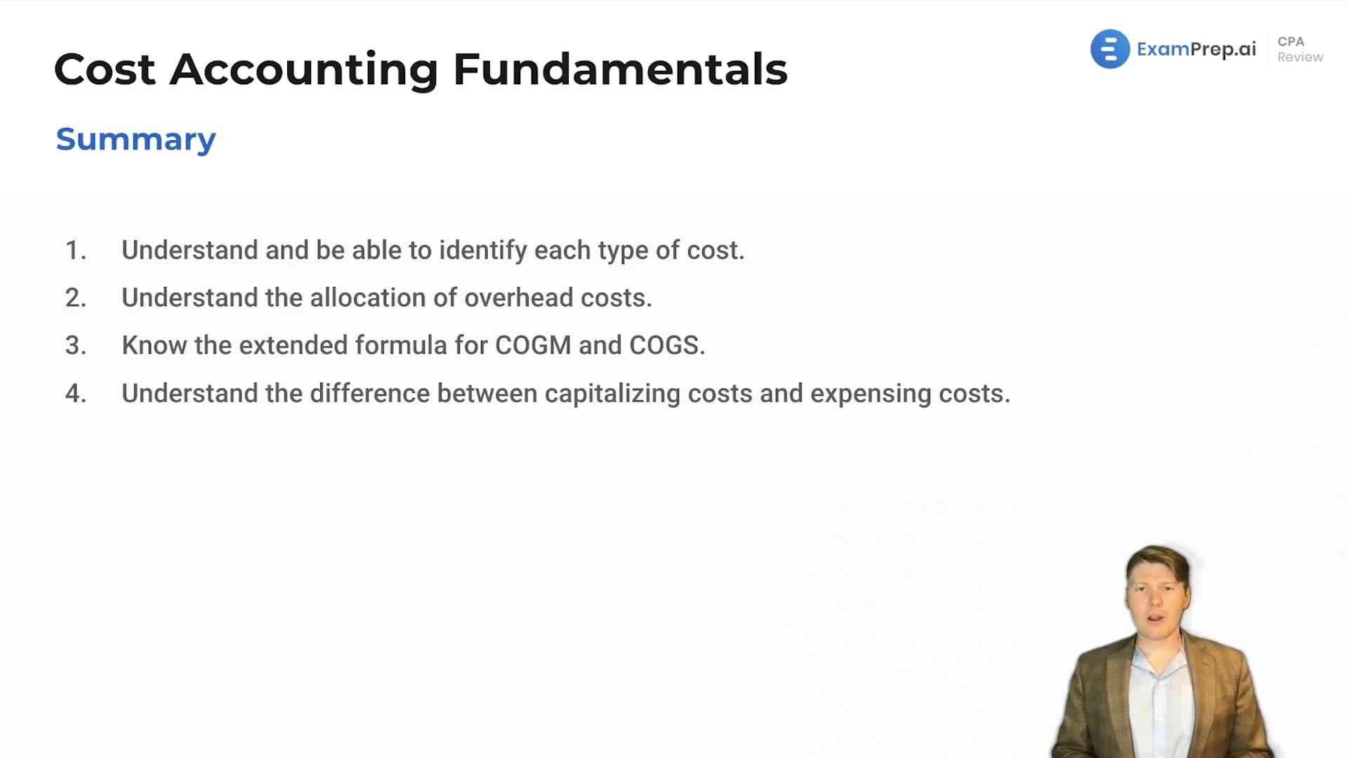 Cost Accounting Fundamentals Summary lesson thumbnail