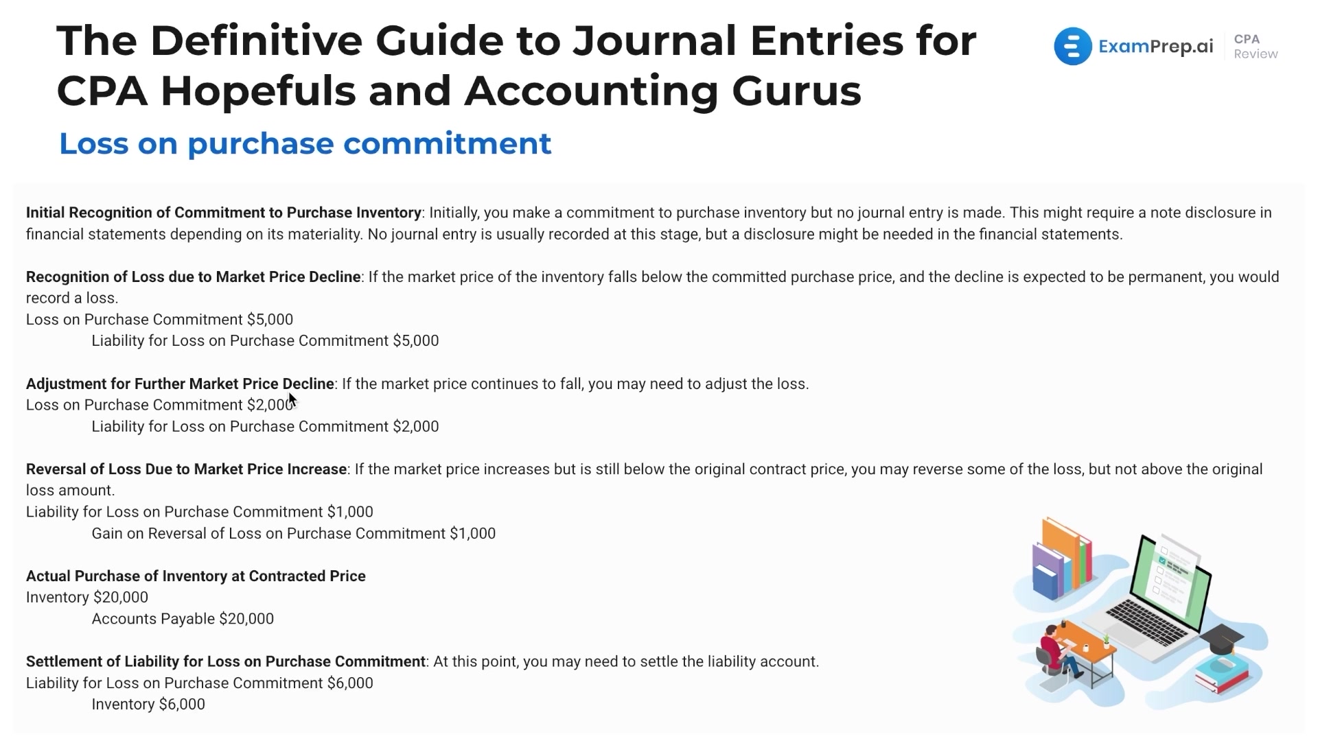 Loss on Purchase Commitment Journal Entries