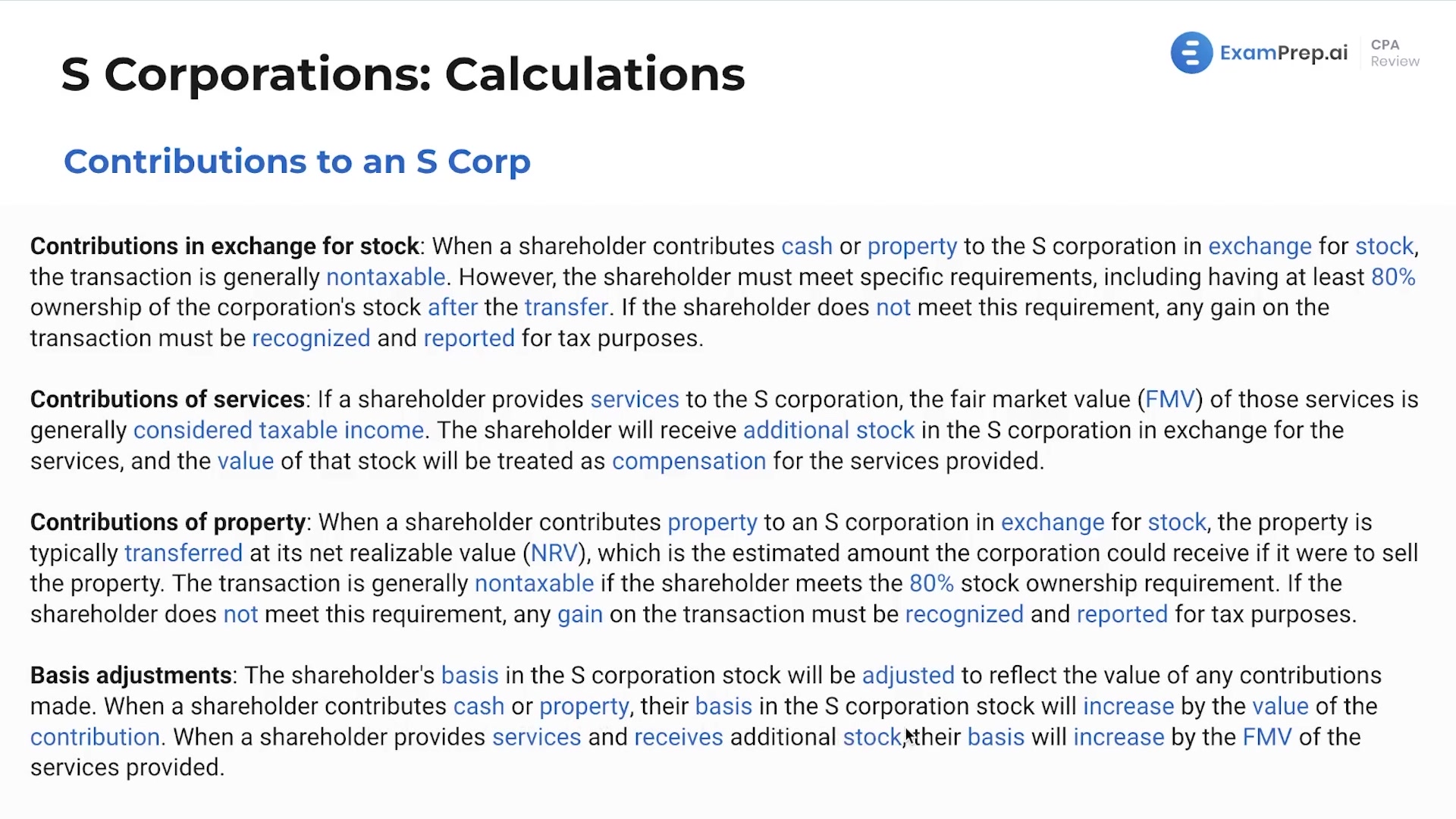 Contributions to an S Corporation lesson thumbnail