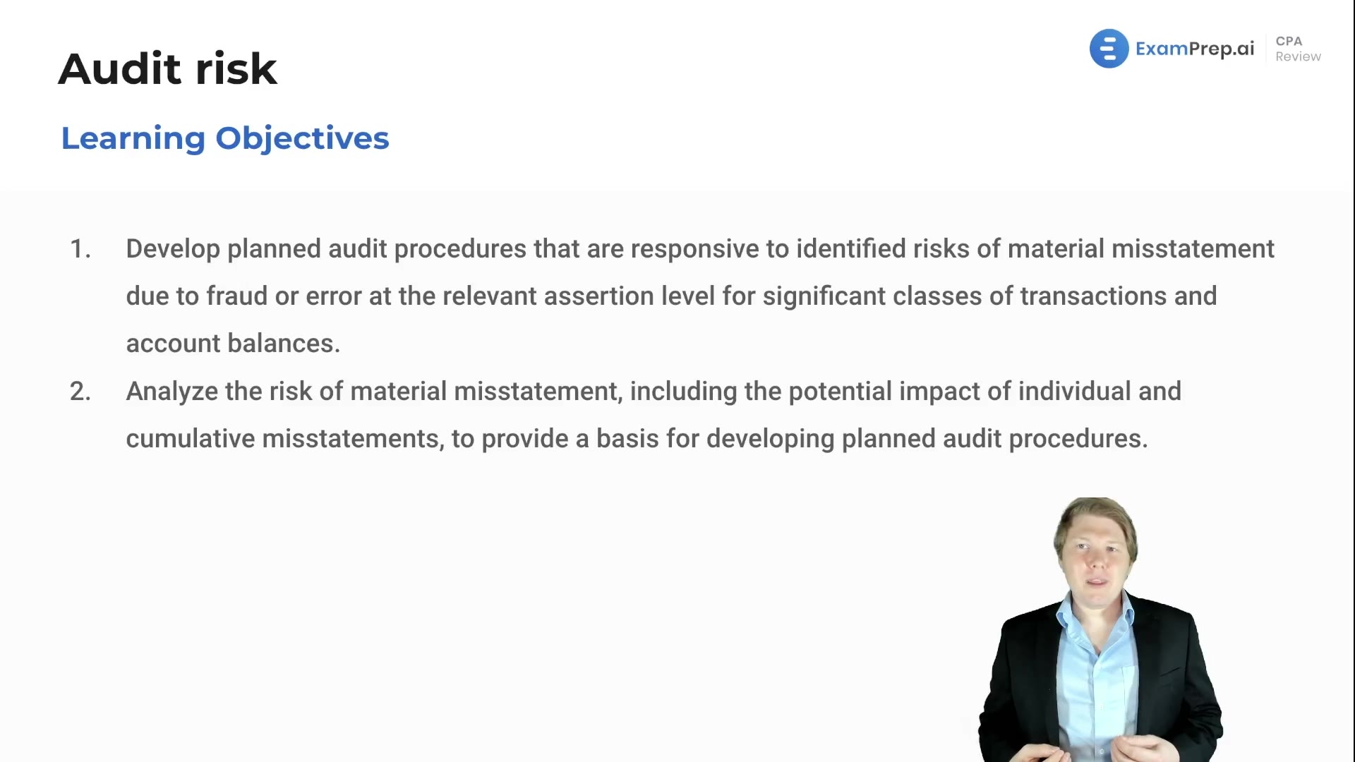 Audit Risk Objectives lesson thumbnail