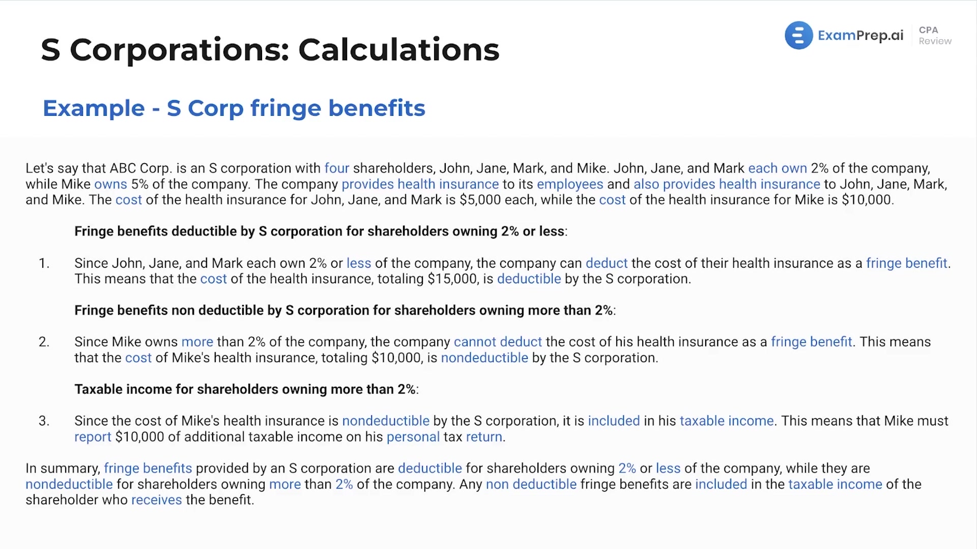 S Corporation Fringe Benefits lesson thumbnail