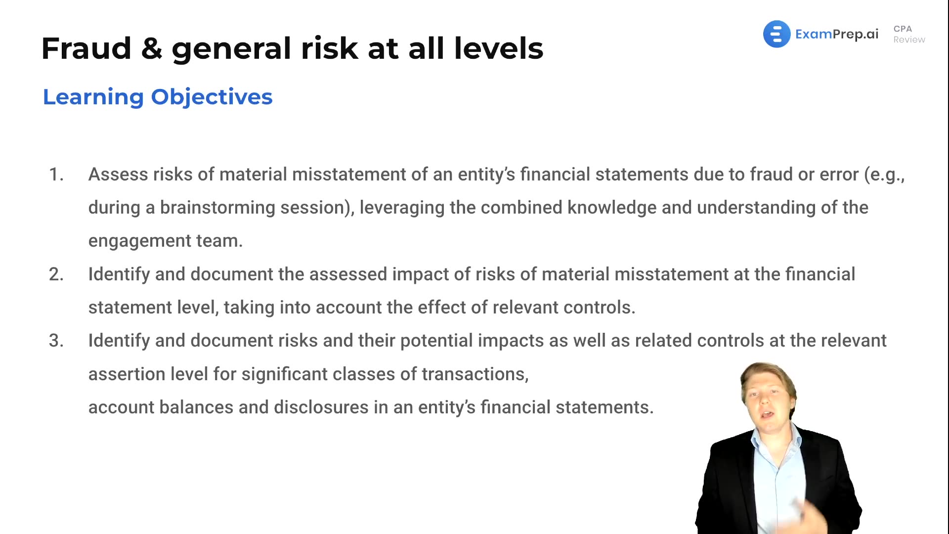 Fraud & General Risk at All Levels Objectives lesson thumbnail