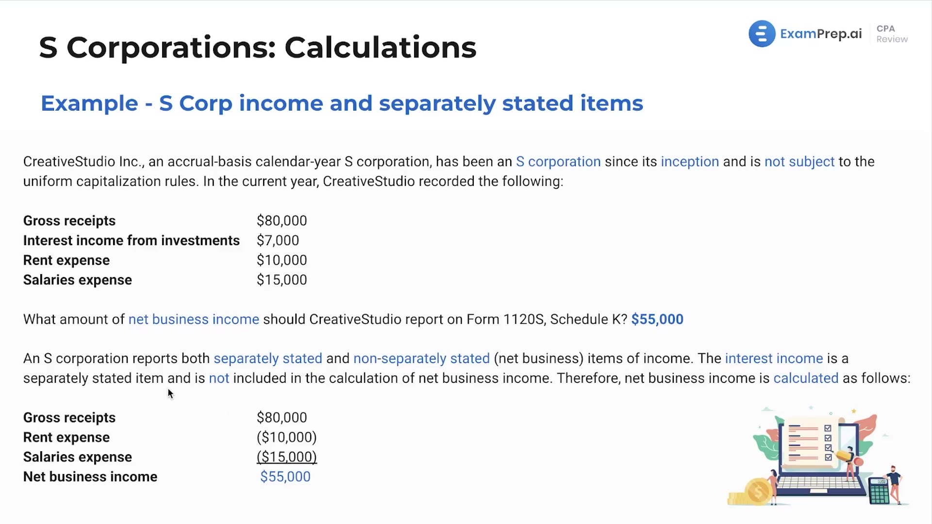 S Corporation Income and Separately Stated Items lesson thumbnail