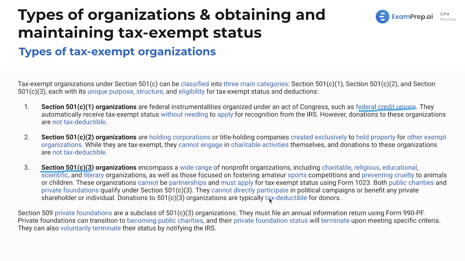 Types of Tax-Exempt Organizations lesson thumbnail