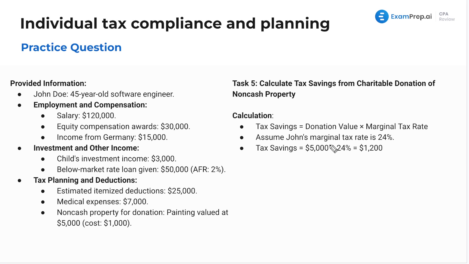 Individual Tax Compliance and Planning - Practice Questions lesson thumbnail